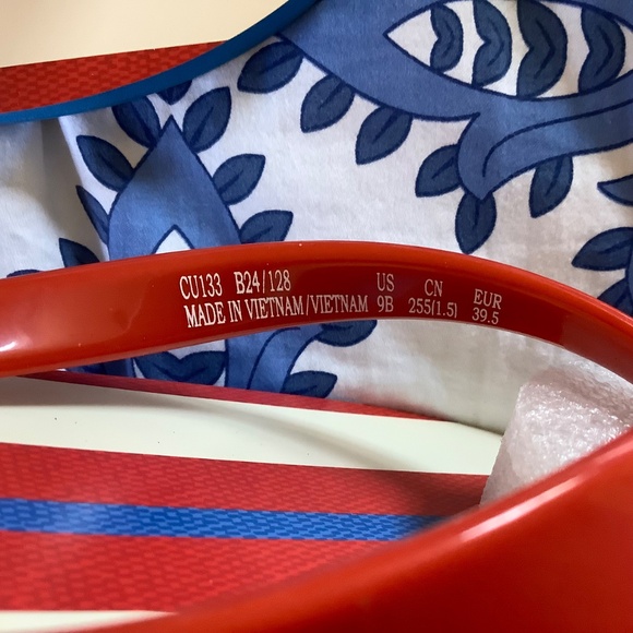 Coach Zayn Flip Flops Red White and Blue Stripes SZ 8 - Picture 11 of 15